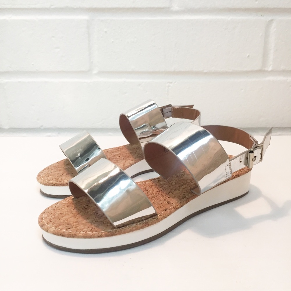 Silver block sandals